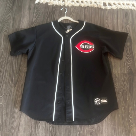 Majestic Ken Griffey Jr Cincinnati Reds Black Jersey in XL - Picture 1 of 4